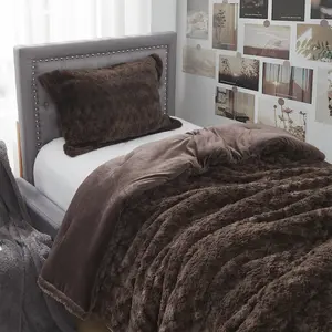 Fluffy Buffalo - Coma Inducer Twin XL Comforter Set - Earthtone Brown