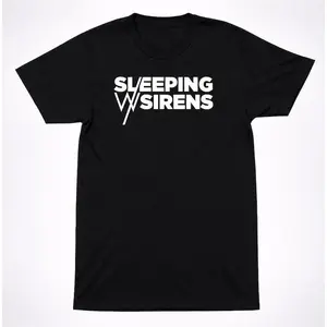 Sleeping With Sirens Text Logo T Shirt, Post-Hardcore Band Tee Black White (Unisex S-XXL, Cotton Blend, Comfortable)
