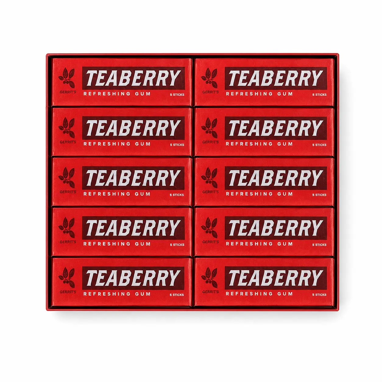 FOTE HOME GOODS Teaberry Chewing Gum, Classic Retro Traditional Snack with Sweet Nostalgic Flavor