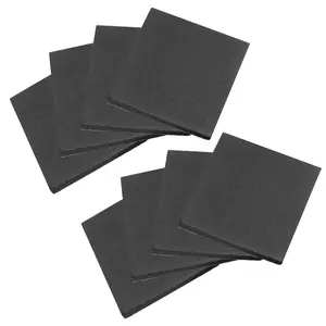 8 count  Padding Sheets - 4" x 4" x 1/2" Self Adhesive Closed Cell  Neoprene Rubber Sheets Insulation Anti Vibration Rubber Pads with Adhesive, Black
