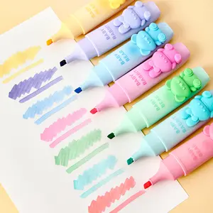 12 cute cartoon markers with a solid colour bear design, stackable, coloured markers, large capacity quick dry, DIY painting art colouring, markers learning differentiation colour coding