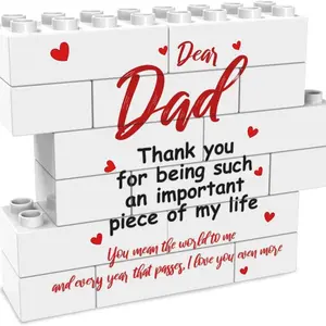 Father's Day Blessing Puzzle Block Decor, DIY Creative Block Frame Wall, Unique Dad Gift, Best Father's Day Present, Creative Gift for Dad