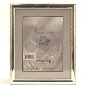 212 MAIN 4x6 Classic Metal Picture Frame - Silver-Plate with Delicate Beading, Heavy Weight Build, Wall Display Decor for Baby Photos