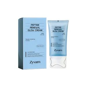 PDRN Peptide Face Moisturizer – Glow Cream with Gua Sha|Firming & Repairing Moisturizer for Sensitive Skin|Nourishing Anti-Aging Neck Cream for AM/PM Korean Skin Care(120ml)