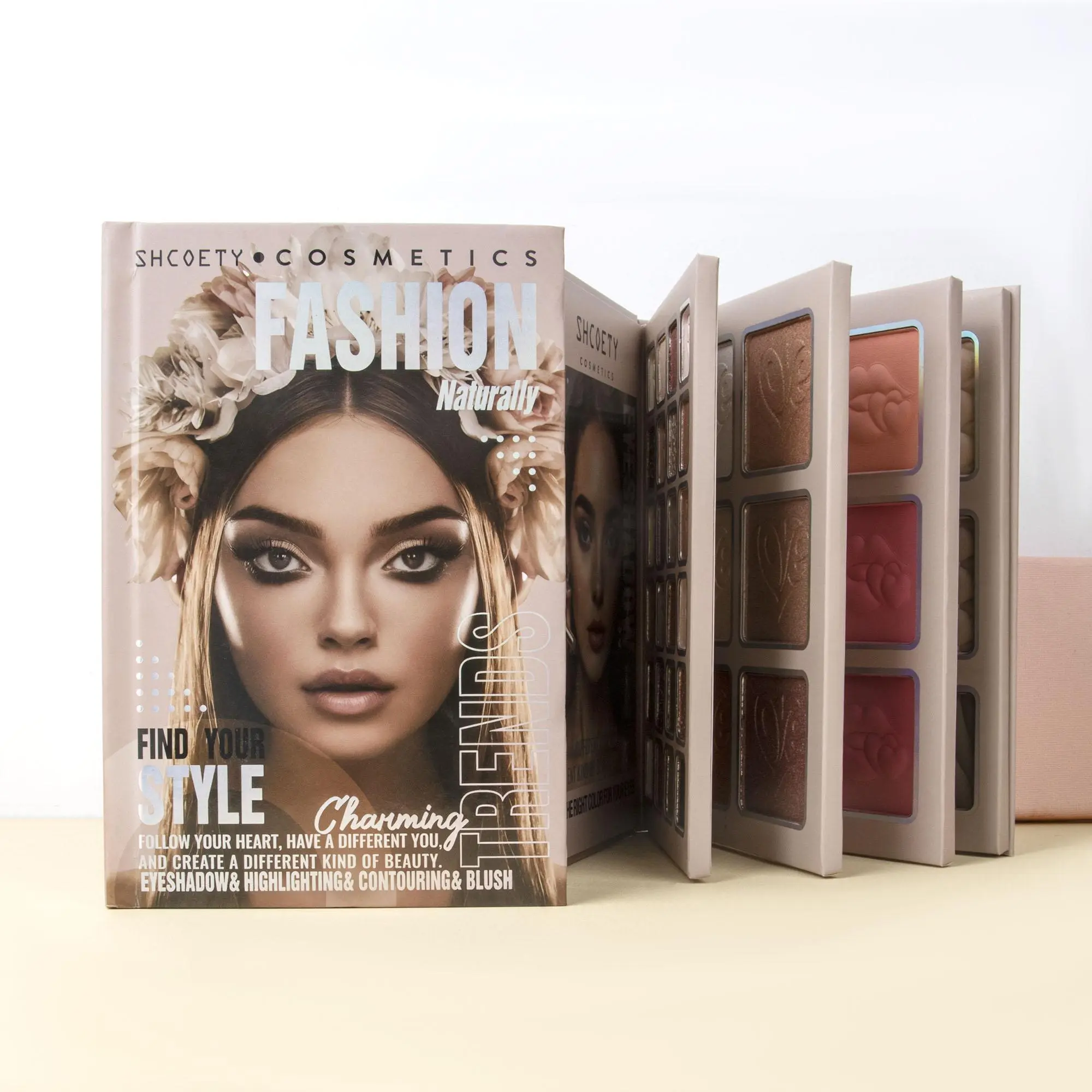 SHCOETY COSMETICS Face Palette – Pigmented Eyeshadow & Contour Kit, Blendable Highlighter & Blush for Daily Glam