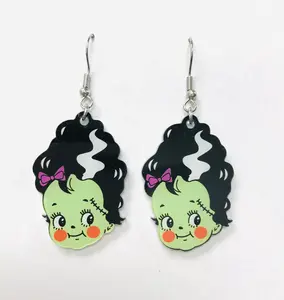 Black Hair Girl Earrings