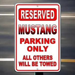 Aluminum Vintage Ford Mustang Parking Sign Garage Wall Decor Man Cave Gift Idea for Men