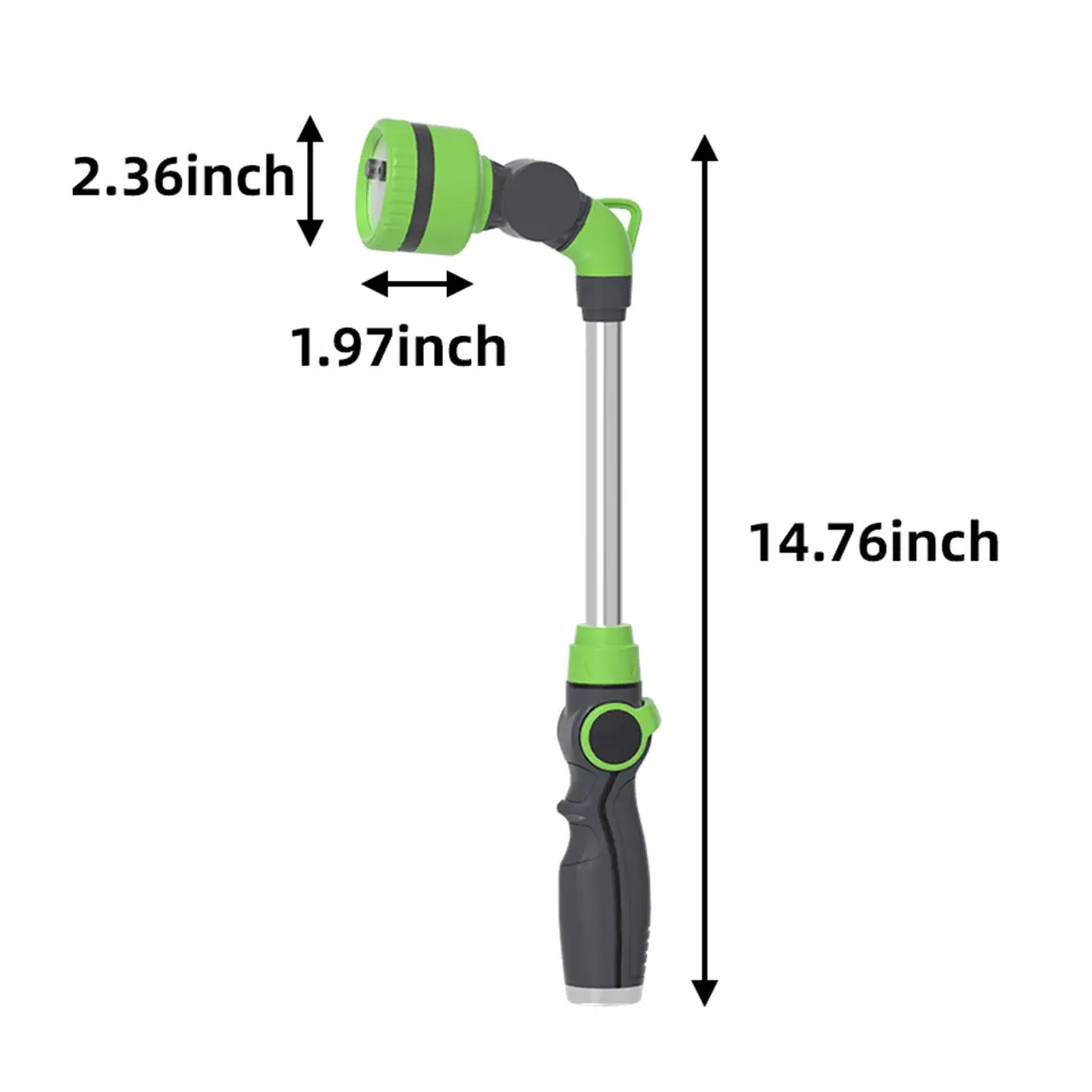 YESTAR Garden Hose Wand Sprayer, 180° Adjustable Watering Wand with Stainless Steel Extension Rod, Multifunctional Nozzle for Lawn Garden Plant Watering