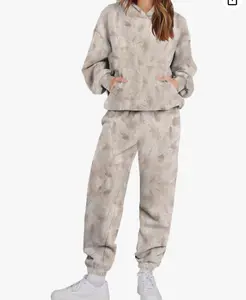 Camo Sweatsuits for Women Set 2 Piece,Womens Camo Hoodie Maple Leaf Print Oversized Sweaters 2025 Sweatshirt Fall Sweatpants