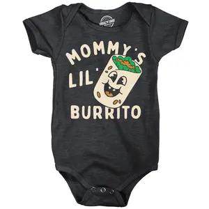 Mommys Lil Burrito Baby Bodysuit Funny Sarcastic Food Graphic Novelty Jumper for Infants Funny Baby Onesies Funny Food Onesie Novelty Onesie Black -