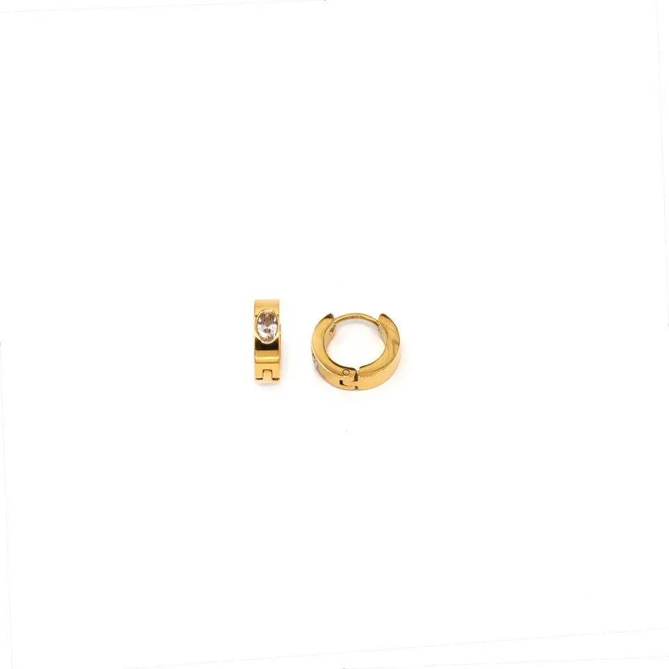Julianna Huggies Mini Hoop Earrings - Gold Plated with CZ - Fashion Accessories