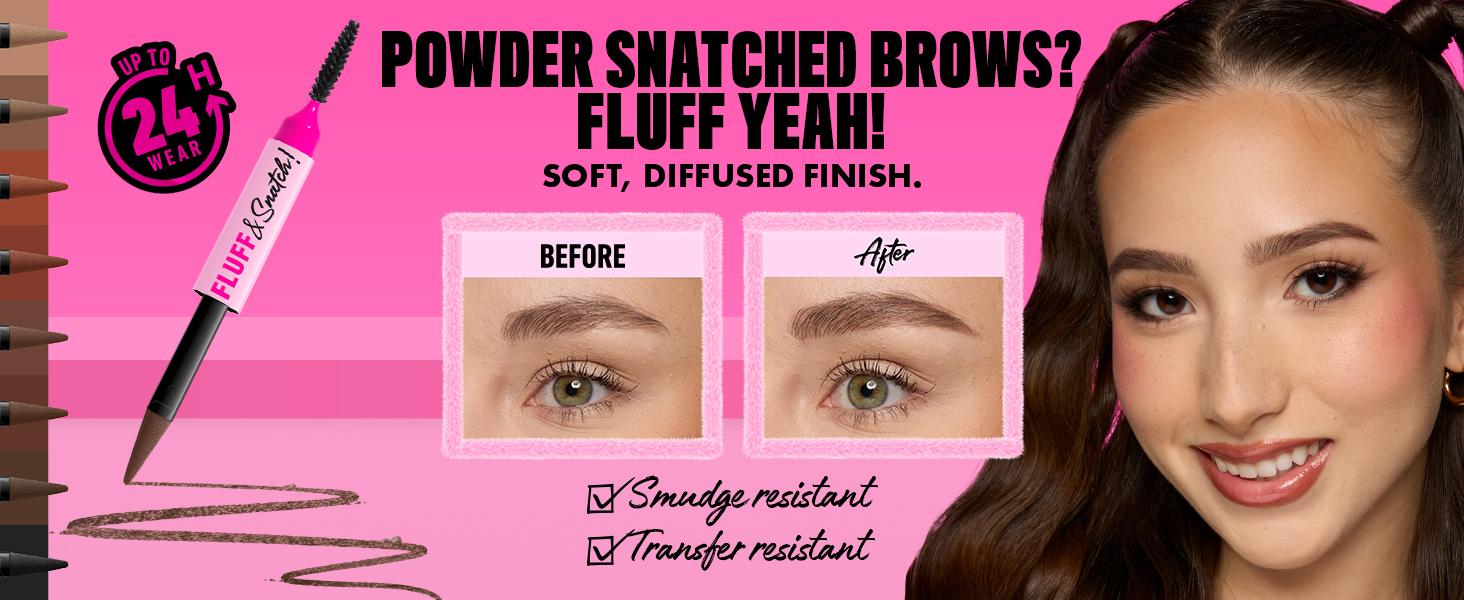Fluff & Snatch Brow Powder Pen, 24H Wear, Cream To Powder Eyebrow, Transfer-Resistant Formula, NYX Professional Makeup