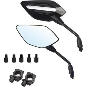 8MM Motorcycle Mirrors Universal for 7/8" Handlebars Bike Mirror Compatible with ATV,Snowmobile,Scooter,Moped,Dirt Bike,Sportsman-Convex Mirrors