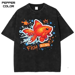 Goldfish Graphic Tee, Vintage Colorful Tee, Natural & Animal shirt, Unisex Streetwear Tee, cotton crewneck shirt, Trending, Viral Gift For Him and Her