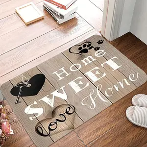 1pcs Slogan Home Love Striped Doormat Soft Kitchen Mat Floor Mat Doormat Living Room Laundry Room Bathroom Area Mat Decoration Home Decorative Rugs