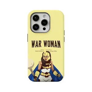 Anime/cartoon style invincible young hero design film phone case, compatible with iPhone 12, 13, 14, 15, 16, and 17. Simple color scheme, glossy texture, unisex protective case.