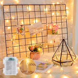 Christmas String Lights Battery Operated, 17 FT 50 LED Battery Operated Fairy Lights with Timer, 8 Modes, Waterproof Twinkle String Lights for Indoor Bedroom Outside Tree Party, Warm White
