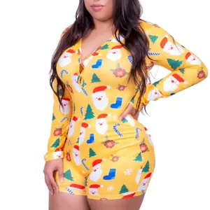 Yellow Jingle jam Christmas onesie Cotton Comfy Cute Fabric Womenswear Breathable Lightweight Soft