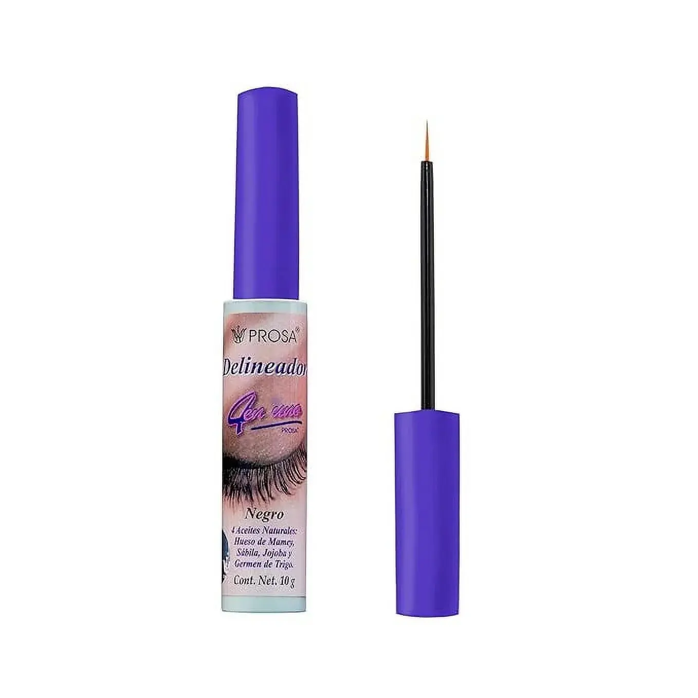 PROSA Eyeliner – Black, 4-in-1 Long-Lasting Liquid Liner, 10 ml