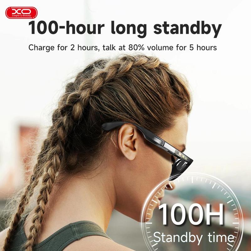 Smart Glasses Listenable Songs,Wireless Headphone Smart Glasses for Mobile Phone,200H Standby Time Long Battery, Athletic/Outdoor UV Protection and Voice Control Audio Charging Earbuds, Summer, Waterproof