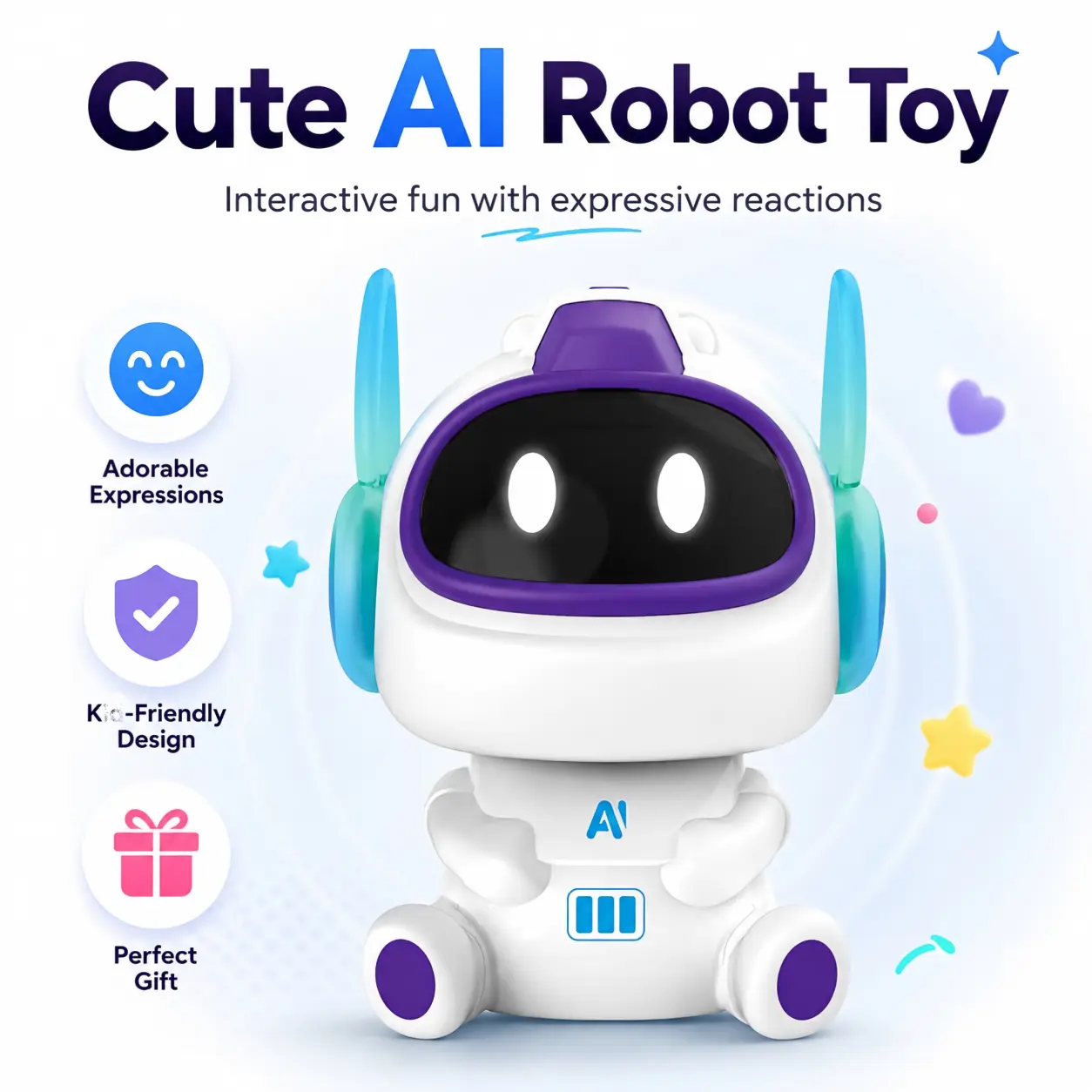 Compact Voice-Control Interactive AI Robot Pet Companion - Desktop Fit Indoor Leisure Equipment, Smart Talking Custom Personality Screen-Free Collectible Tech Toy, Multi-Mode Vacuum Cleaner, Home/Office Gift