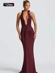 2026 Women's Backless Bodycon Dress, Elegant Solid Color Sleeveless Dress, Ladies Summer Clothes, Elegant Evening Gown