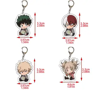 8pcs/set Anime Keychains My Hero Academy Acrylic Keychain Izuku Bakugo Katsuki Pendant Accessories Cute Cartoon Gifts wholesale
