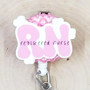 Registered Nurse ID Badge Reel | RN BSN Nursing | Teacher MD Doctor Medical Hospital Healthcare Badge Holder
