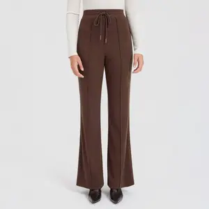 Women's Mid-Rise Lounge Pull-On Pants - A New Day Brown XS