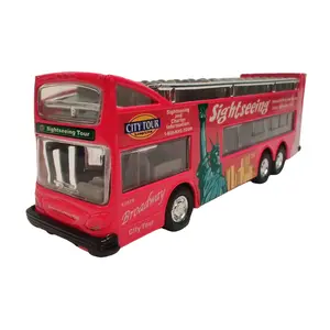 6 Inches Shing Fat New York City Sightseeing Bus with Pull Back Action and Openable Passenger Door