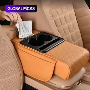 Car Armrest Box Storage Bag, Multifunctional Car Armrest Box Mat, Car Tissue Box, Car Console Organizer, Central Elbow Heightening Mat, Car Interior Accessories, Armrest Storage Tray