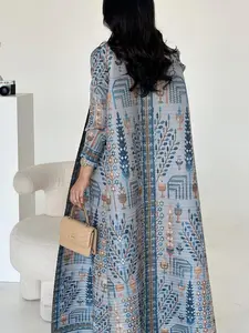 Miyake Women's Long Robe Cardigan Windbreaker Coat, Arab Style Ethnic Clothing, Ramadan Fashion Party Essential, Commuter Must-Have, Abayas for Eid