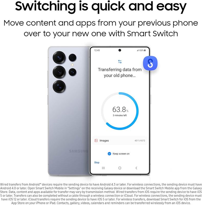 REFURBISHED SAMSUNG Galaxy S25 Ultra  US Version Titanium White Silver 256GB - Unlocked - Excellent