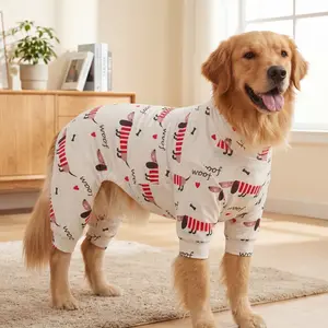 Dog Summer Shedding Hair Control Pajamas, Breathable High Stretch Full Coverage, Anti Licking & Bug Protective Jumpsuit, All over Printing