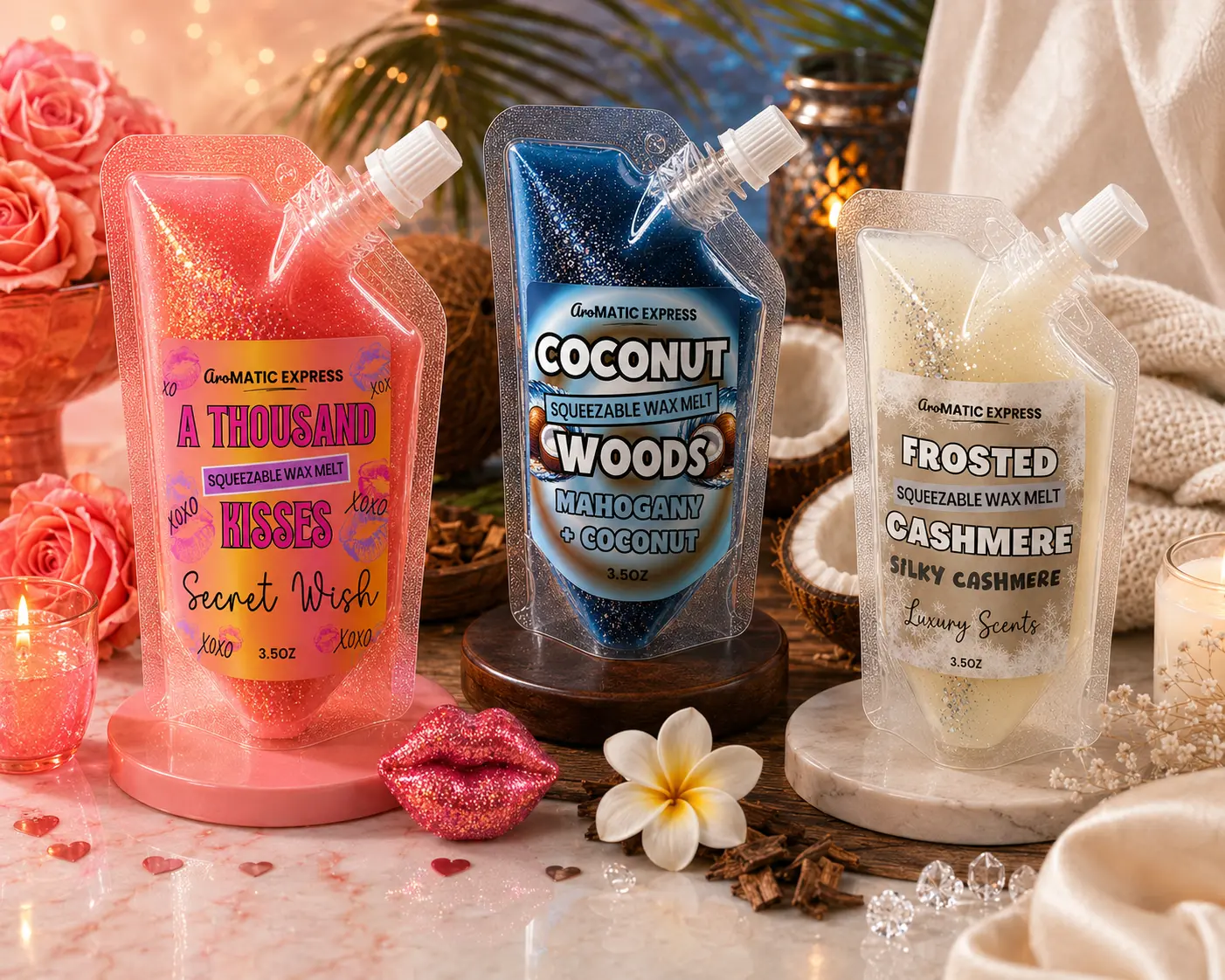 Strong Scented Squeezable Wax Melt / Soy Wax Melt / 3.5oz Fragrance Freshener
