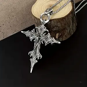 Men's Thorn Cross Necklace |   Vintage Gothic Pendant |   A Gift of Passionate Faith and Protection