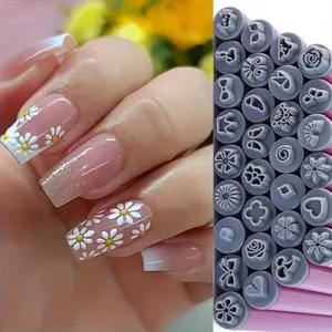 10-Piece Nail Art Stamping Kit - Precise Manicure Tools with Floral Design Plates, Fragrance-Free for Professional Nail Stamping, Nail Art Accessories