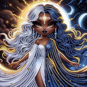 1pc Irregular Diamond Painting Kit, 30x30cm Frameless 5D Round Acrylic Diamond Art, DIY Mosaic Craft, Full Drill Design Wall Decor