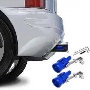 2pcs Car Turbo Whistle, Car Tail Whistle, Exhaust Whistle Turbine Sound Exhaust Pipe Whistle, XL Size Aluminum Alloy Universal Turbo Sound Exhaust Muffler Pipe Whistle Car Roar (Blue)