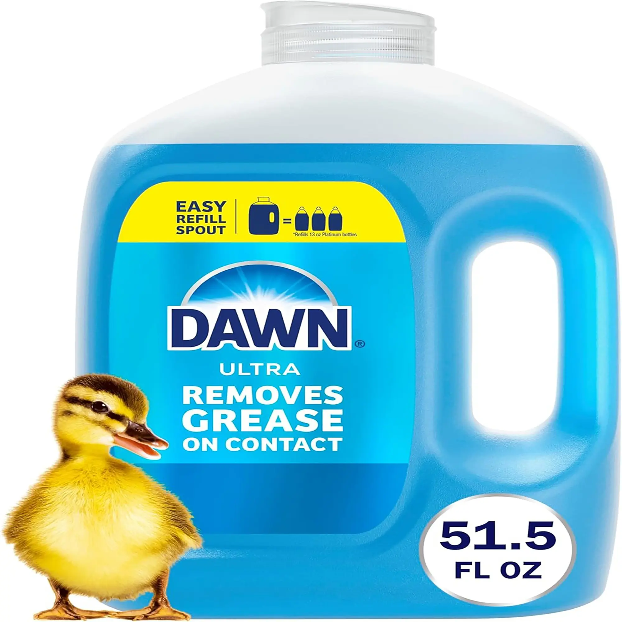 Dawn Ultra Liquid Dish Soap Refill Jug - Powerful Grease Fighting Dishwashing Detergent, Original Scent (51.5 Oz)