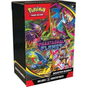 Pokémon Phantasmal Flames Booster Bundle - 6 Packs for Trading Card Game Mega Evolution - Includes Rare & Collectible Cards for Collectors