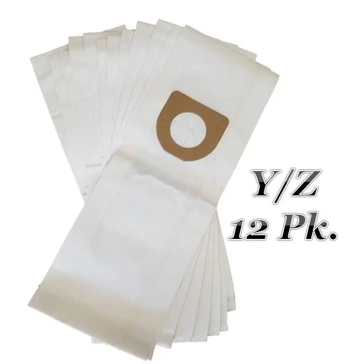 12 Hoover Type Y + Z Vacuum Cleaner Bags. For Windtunnel Tempo Power Drive Dimension, Dirt Finder Autodrive Turbopower Powermax Breathe Easy Caddy Vac