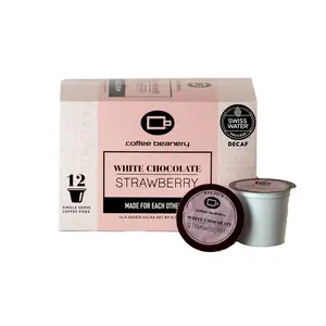 White Chocolate Strawberry Flavored Decaf Coffee Pods