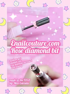 rose diamond bit Professional 332 Shank Size - Crystal Top Large Barrel Carbide Bit - Nail Drill Bit for Dremel Machine