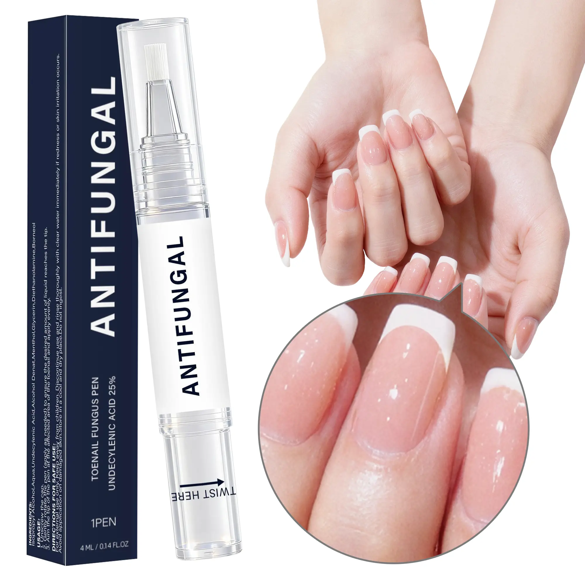Strength Nail Renewal Pen - Restores Clarity for Discolored, Thick & Damaged Nails - Easy Brush Applicator Antifungal Foot Spray Therapy Treatment