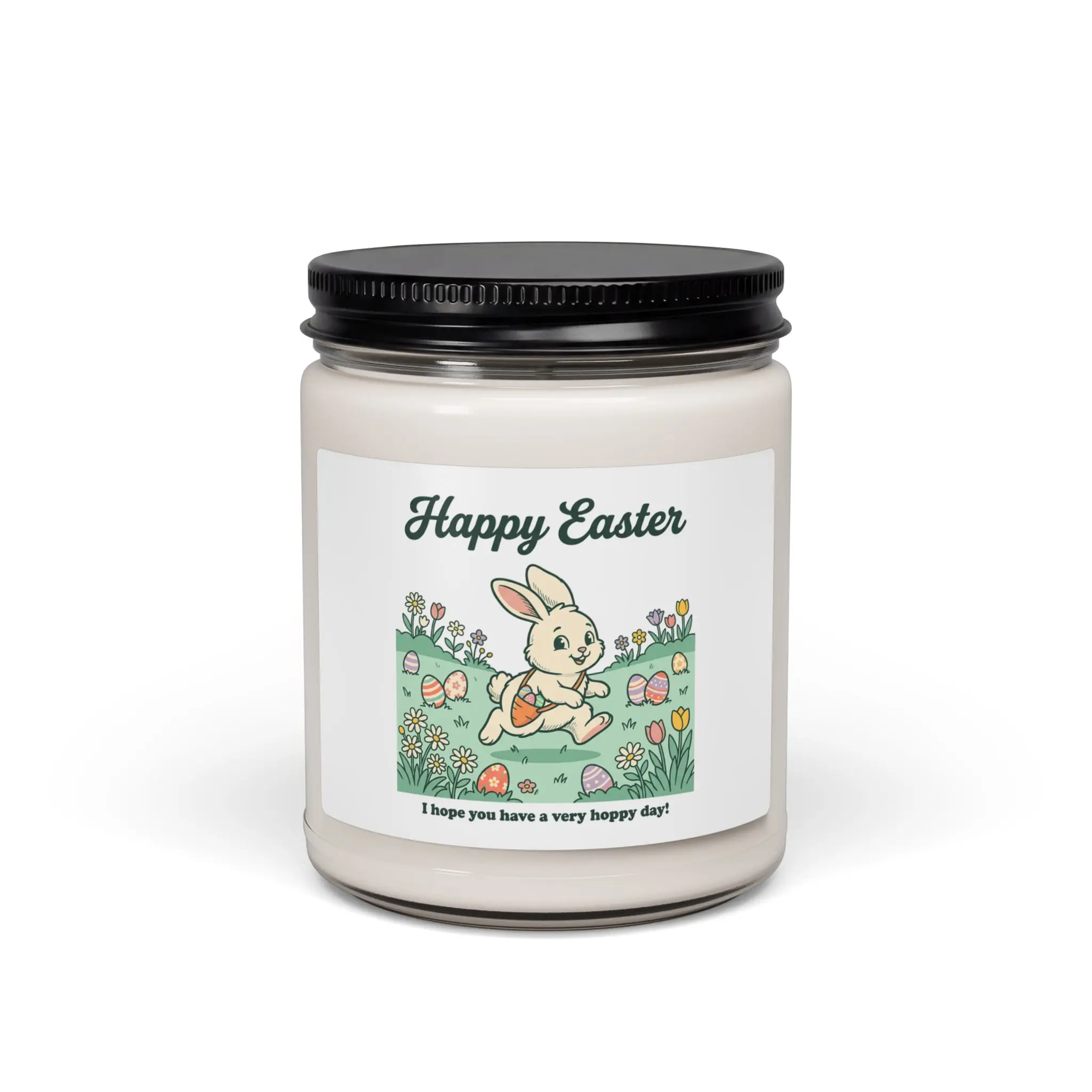 Happy Easter Bunny Candle, Soy Jar Candle | Pastel Spring, Vintage Easter