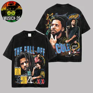 J. Cole - The Fall-Off Tour Graphic #5 For Dreamville High-quality Acid Washed Cotton T-Shirt, Disc 29, Disc 39 Hip-Hop Shirt, The Fall-Off Album Jermaine Lamar Cole Fan Graphic Tee, Cole World Music Fan Merch Shirt