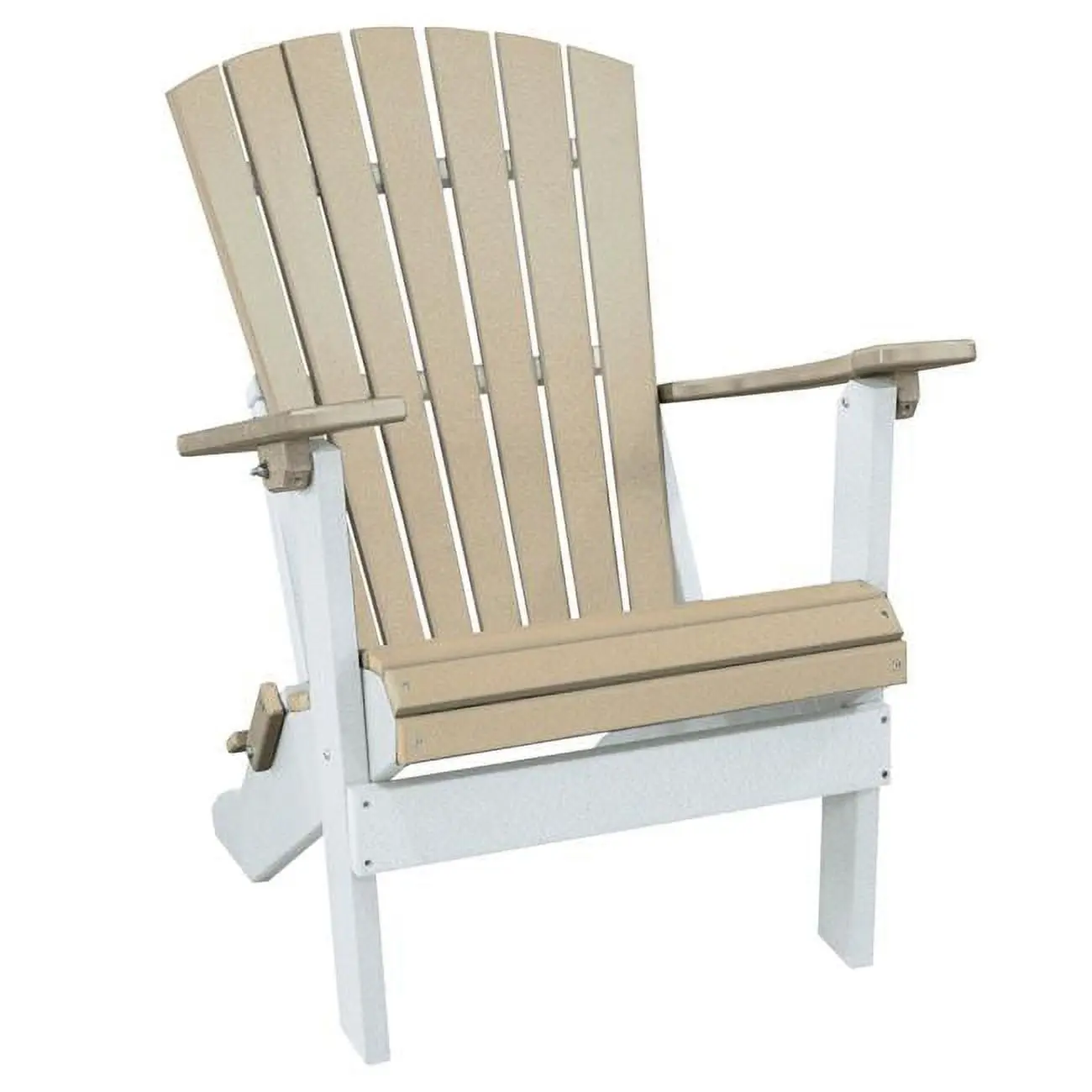 American Furniture Classics 519WWWT Folding Adirondack Weatherwood Chair with White Base