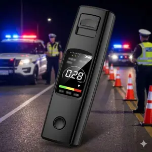 Professional Portable Breathalyzer with Anti-Interference Certification | High-Accuracy Alcohol Tester for Driver Safety, Personal & Workplace Use | Shockproof Backlit Display.