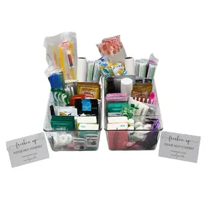 Deluxe Wedding Bathroom Baskets with Custom Sign — With Medications